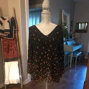 Black & Floral Blouse